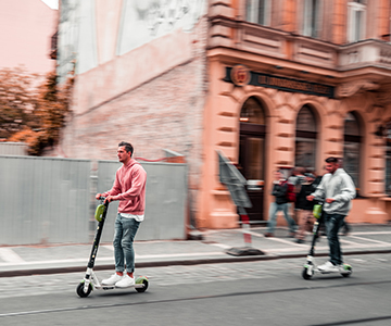 [Photo: E-Scooter in urban environment]